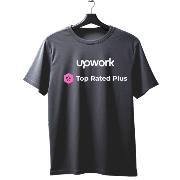 Upwork Top Rated Plus unisex T-Shirt - Image 4